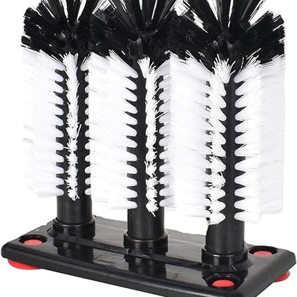 lot de 3 brosses en verre avec ventouse pour bouteille en vere