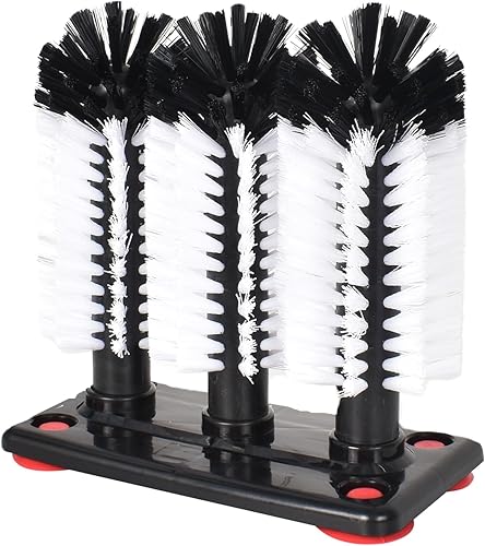 lot de 3 brosses en verre avec ventouse pour bouteille en vere