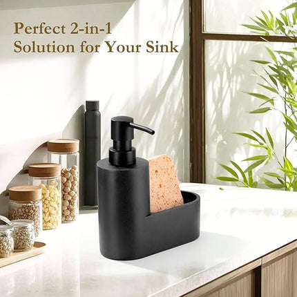Distributeur de savon à vaisselle avec porte-éponge intégré
