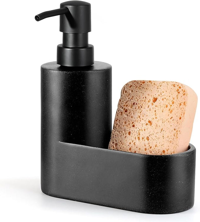 Distributeur de savon à vaisselle avec porte-éponge intégré