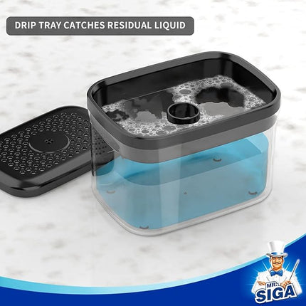 Distributeur de liquide vaisselle avec porte-éponge intégré