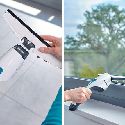 aspirateur à vitres et salle de bains + buse salle de bains et support mural