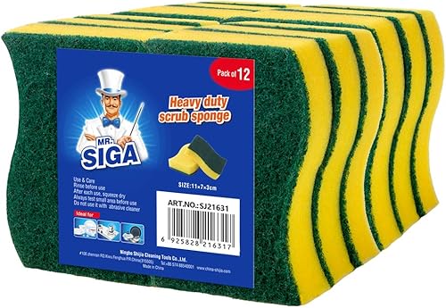 MR.SIGA - Lot de 12 éponges grattante Multi-Usage