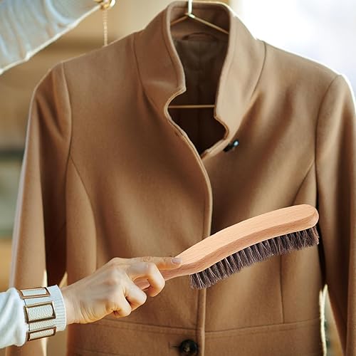 ahigh Lot de 2 brosses à vêtements en crin de cheval