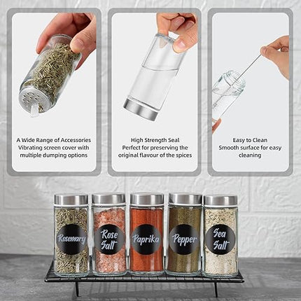 friberg -  kit de 24 pots à épices ronds en verre