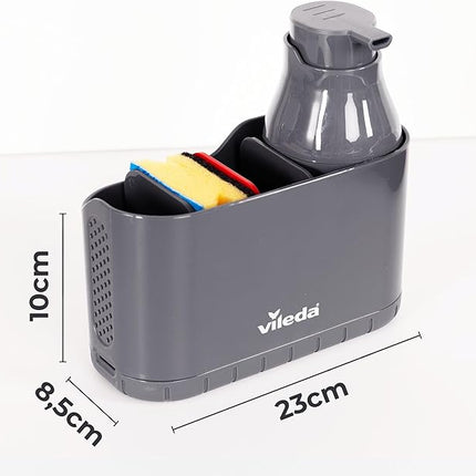 Distributeur de Liquide Vaisselle, Brosse, Support à torchon &amp; Organiseu