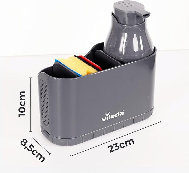 Distributeur de Liquide Vaisselle, Brosse, Support à torchon &amp; Organiseu
