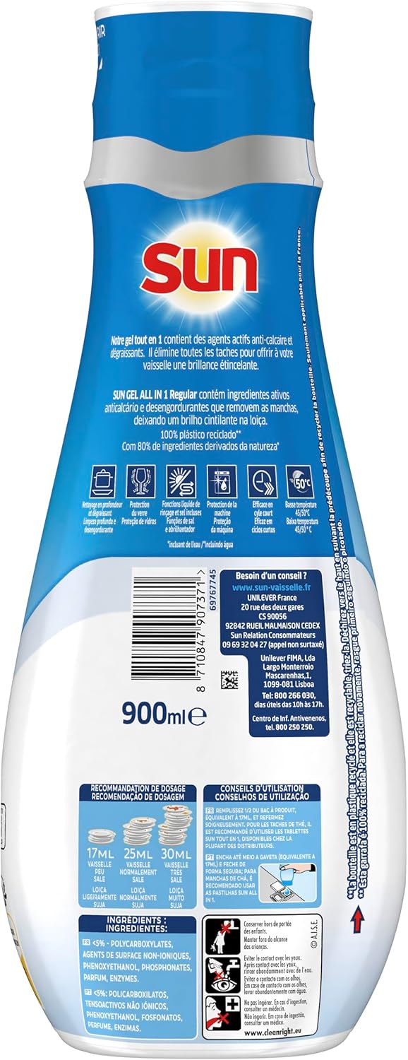 SUN - Gel Lave-Vaisselle Tout En 1 - E-menage