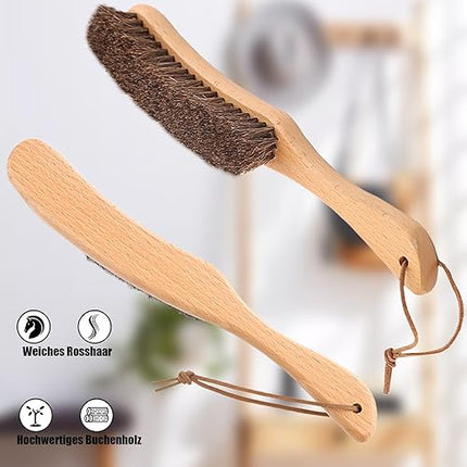 ahigh Lot de 2 brosses à vêtements en crin de cheval