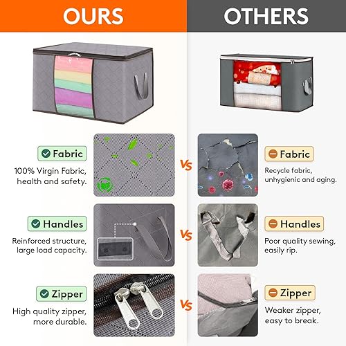 Lifewit - Lot de 6 Sacs de Rangement Vetements 120L - E-menage