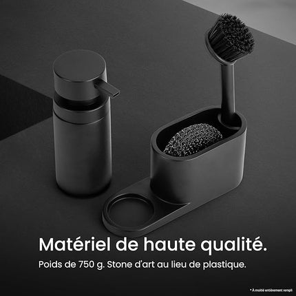 Distributeur de savon avec porte-éponge et brosse intégré
