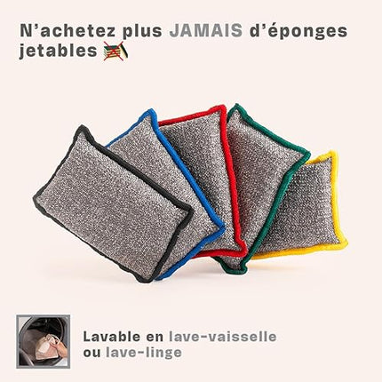 INGA - Lot de 2 Eponges Réutilisables Lavables