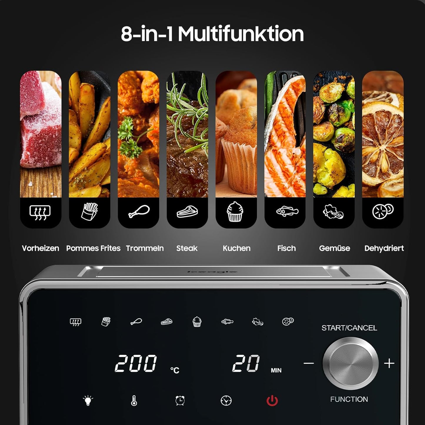 Iceagle XXL Air Fryer 8L – Ultra-Fast, Healthy & Family-Size Cooking