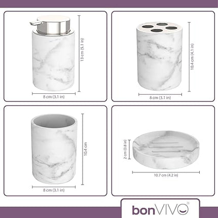 bonVIVO - Lot de 4 accessoires de salle de bain