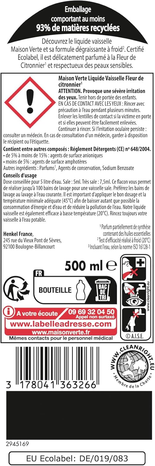 Liquide Vaisselle maison verte - E-menage