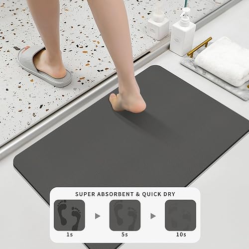 Dolic - Tapis de bain en caoutchouc antidérapant fin