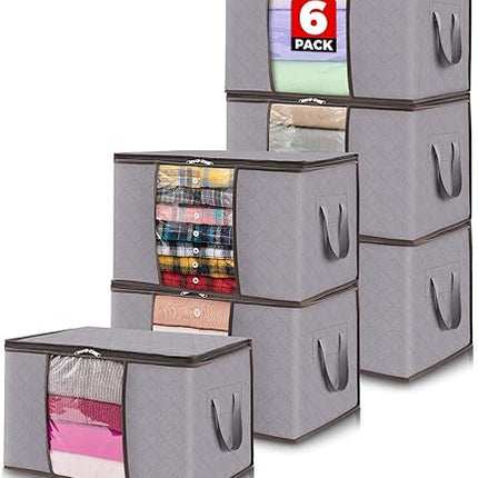 Lifewit - Lot de 6 Sacs de Rangement Vetements 120L - E-menage