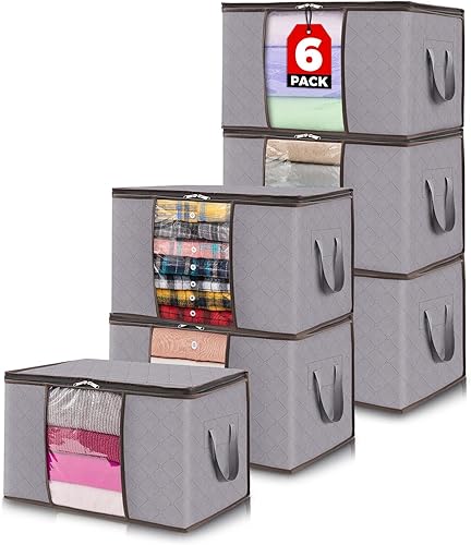 Lifewit - Lot de 6 Sacs de Rangement Vetements 120L - E-menage