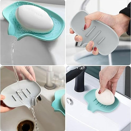Fikiro Lot de 2 porte-savon en silicone - E-menage