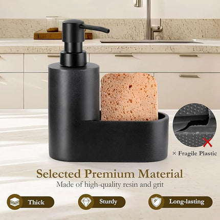 Distributeur de savon à vaisselle avec porte-éponge intégré