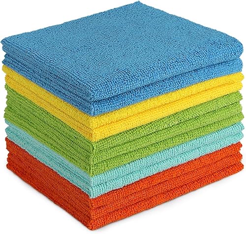 aidea -  lot de 12 chiffons de nettoyage en microfibre