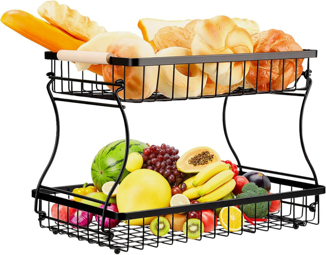 Corbeille à Fruits, 2 Étages en Métal