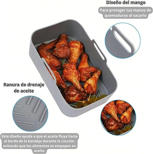CERENE - lot de 2 Moules en silicone friteuse à air - E-menage