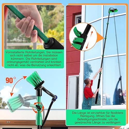 Daromigo - Brosse de lavage télescopique 3,6 m - E-menage