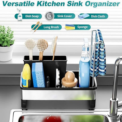 Organisateur d’évier avec bac de drainage automatique