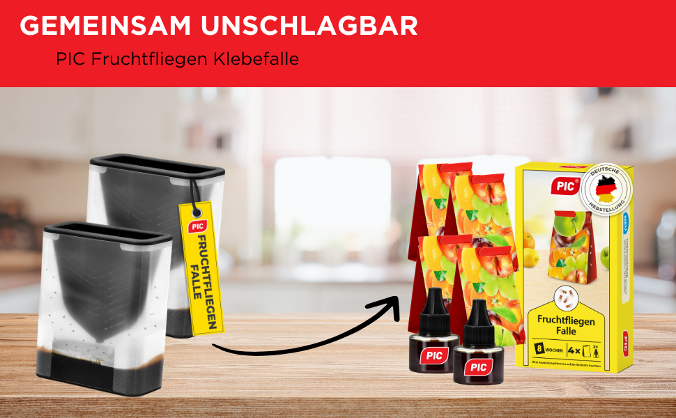 PIC - Lot de 2 Pièges à mouches à fruits - E-menage