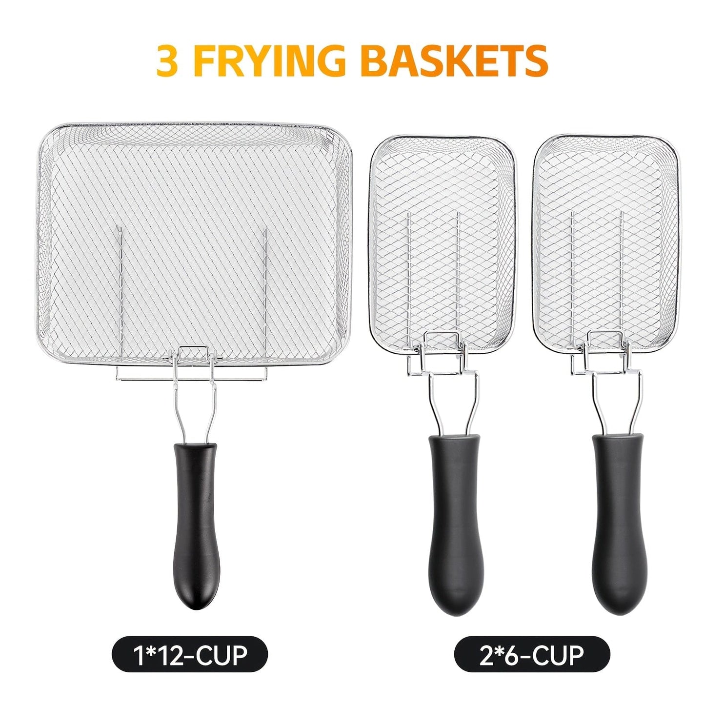 1.32gal Electric Deep Fryer, 1700W Large Fryer with Time & Temperature Control for Home Use, Kitchen Essential, Local Warehouse, Frying Baskets, Lid with View Window, Stainless Steel, Gift for Cristmas & Halloween. Suitable f