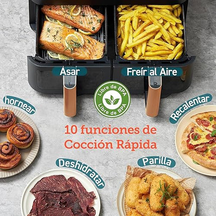 COSOR-  Friteuse à air double panier numérique