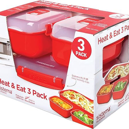 Sistema Heat and Eat - lot de 3 boîtes à déjeuner - E-menage