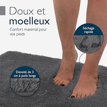 Beautissu BeauMare  - FL Tapis de Bain Absorbant et Antidérapant 80x50 cm