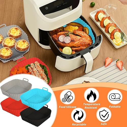 PQETBV - Moule en silicone pour friteuse  à air, 4pièces