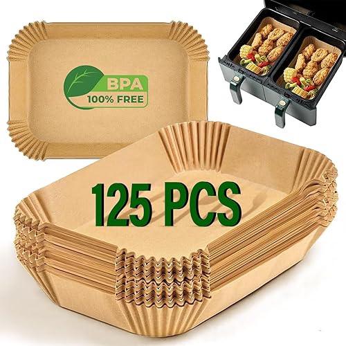 RECKNEY - Lot de 125 Feuilles de cuisson pour friteuse à air