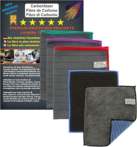 lot de 5 chiffons de nettoyage professionnels en microfibre - E-menage