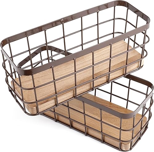 Dicunoy - Lot de 2 paniers de rangement - E-menage
