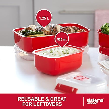 Sistema Heat and Eat - lot de 3 boîtes à déjeuner - E-menage