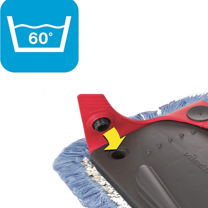 Kit complet  balais à plat avec seau essoreur, housse en microfibre spéciale