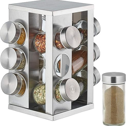 Relaxdays - tourniquet à épices avec un lot de 12 pots - E-menage