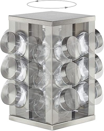 Relaxdays - tourniquet à épices avec un lot de 12 pots - E-menage