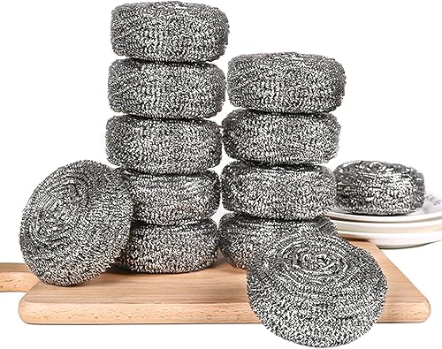 Lot de 12 éponges en acier