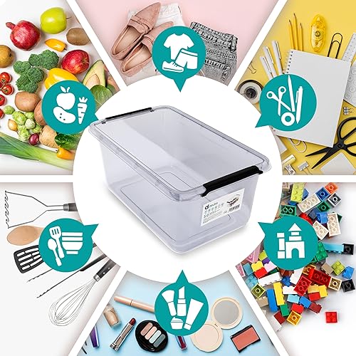 deuba® - lot de 6 boîtes de rangement de 5litres