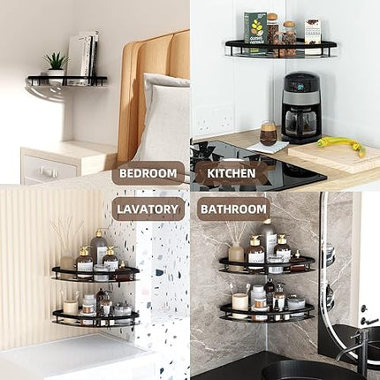 Set of 3 stainless steel shower shelves