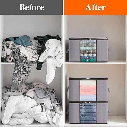 Lifewit - Lot de 6 Sacs de Rangement Vetements 120L - E-menage