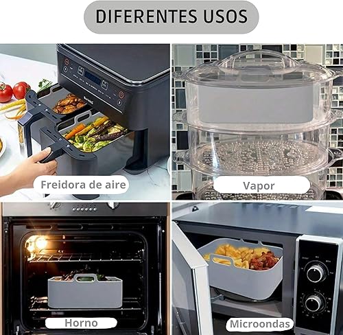 CERENE - lot de 2 Moules en silicone friteuse à air - E-menage