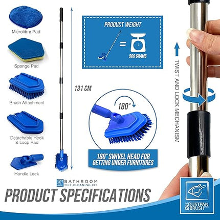 Bathroom tile cleaning brush