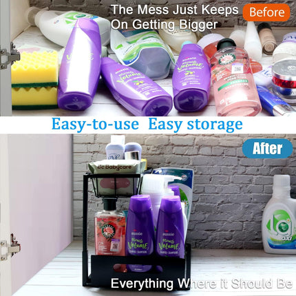 2-Tier Under-Sink Cabinet – Sliding Basket + Drawer | Multi-Purpose Storage