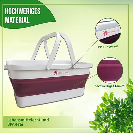 Altera la Vita - Panier à provisions pliable de 15 litres